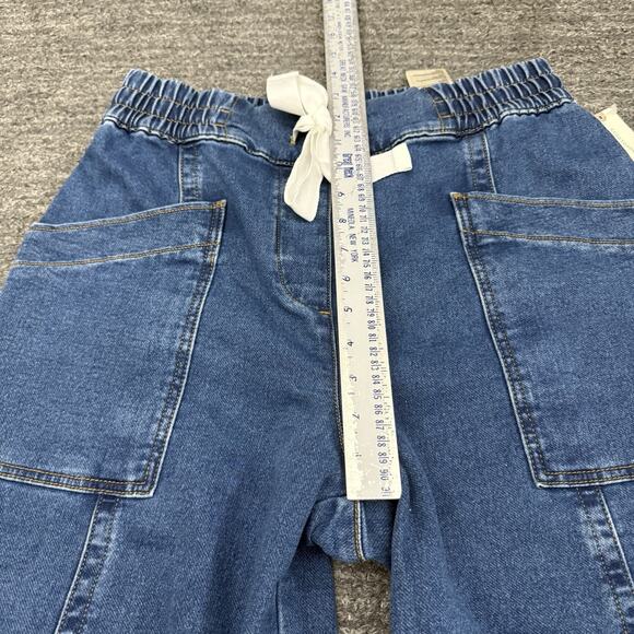 Anthropologie Maeve Jeans Small La Ponche High Rise Tie Waist Wide Leg Denim NEW - Picture 3 of 12